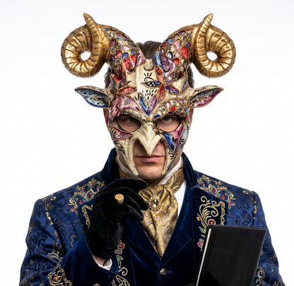 gold halloween goat horn masks