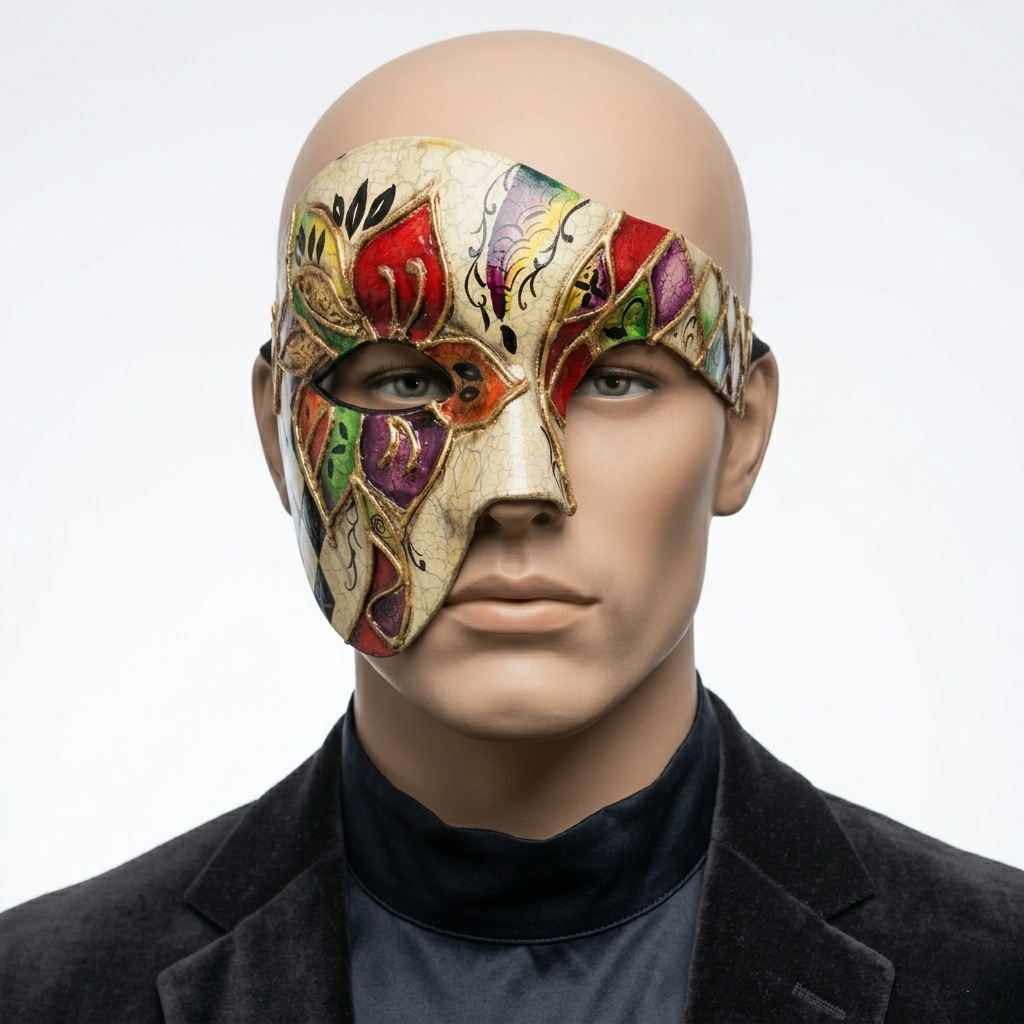 Men Costume Phantom of The Opera Half Face Masquerade Party Masks - Red