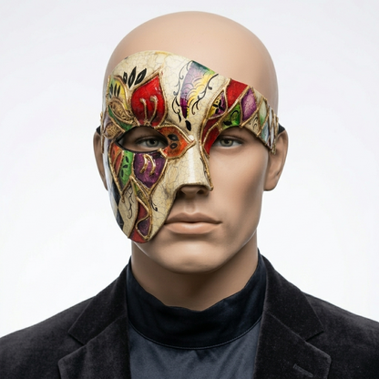 Men Costume Phantom of The Opera Half Face Masquerade Party Masks - Red