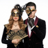 black & gold couple masks