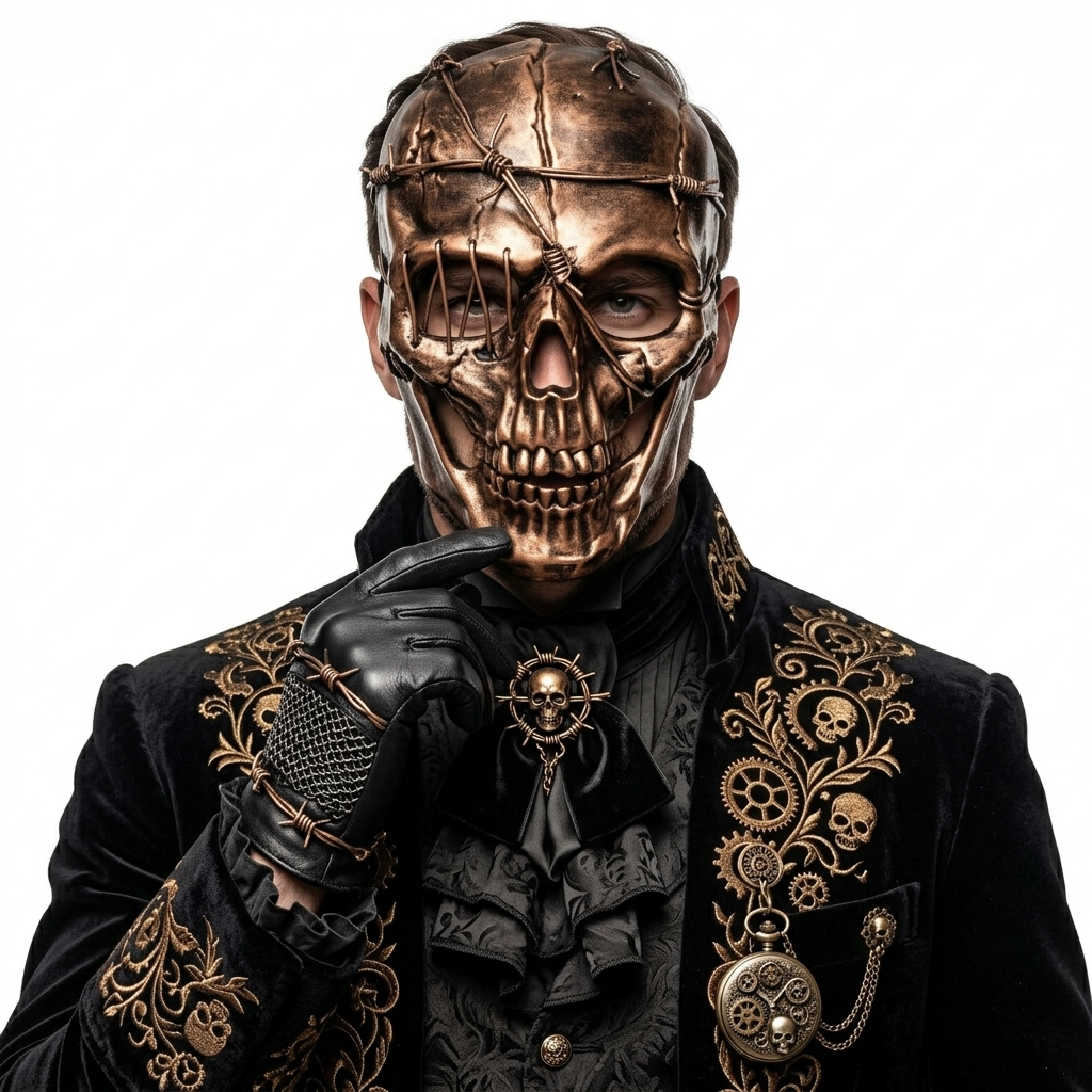 bronze skull mask