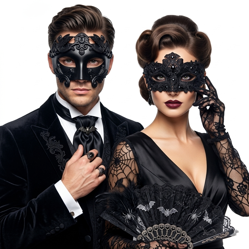 black couple masks