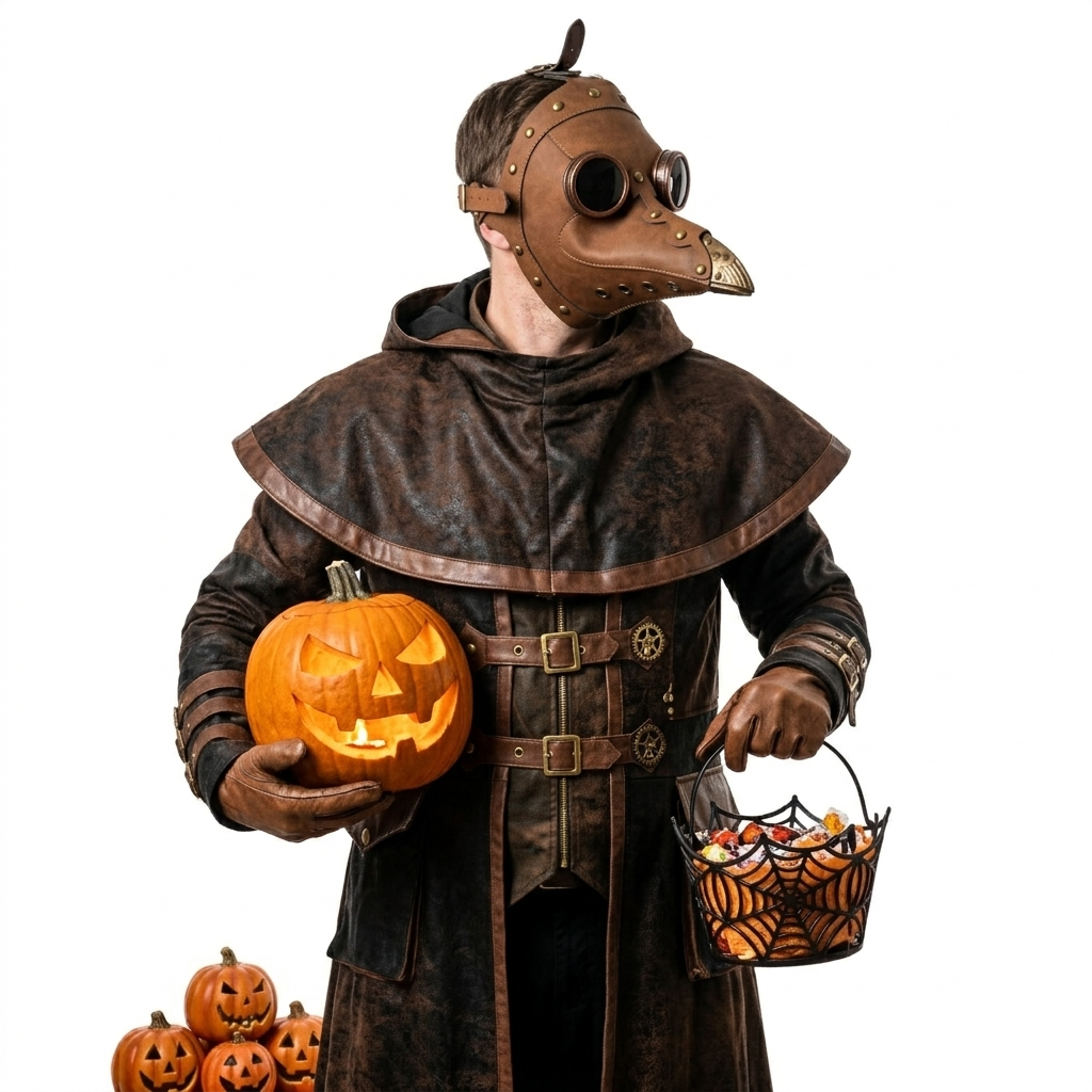 Brown Plague Doctor Mask