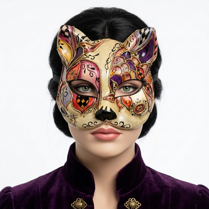 red Cat Women Masquerade mask