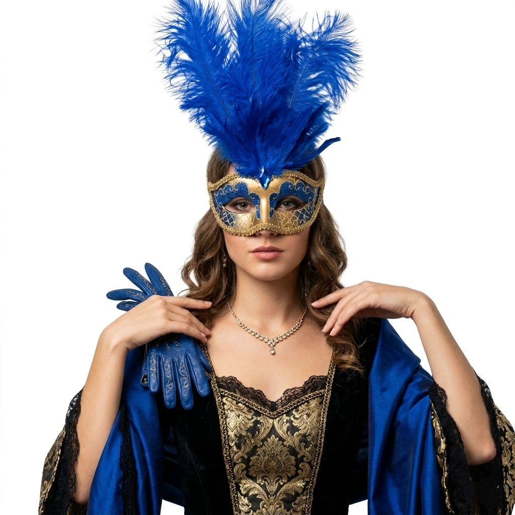 blue women costume masks