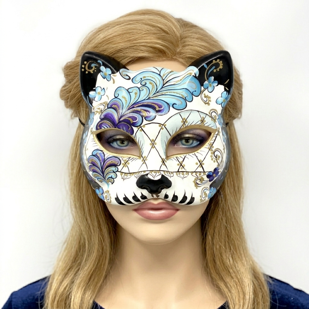 blue Cat Women Masquerade mask