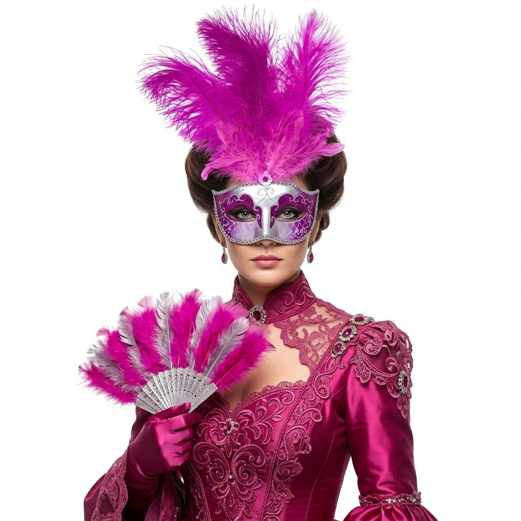 pink women costume masks