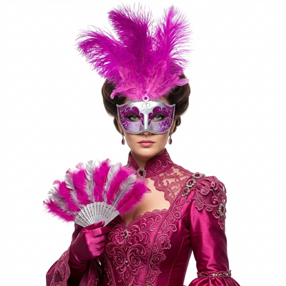 pink women costume masks