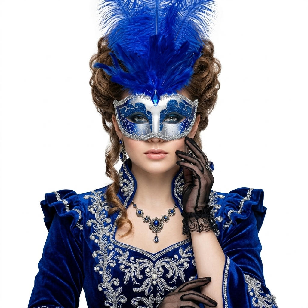 blue women costume masks