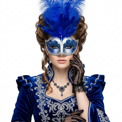 blue women costume masks