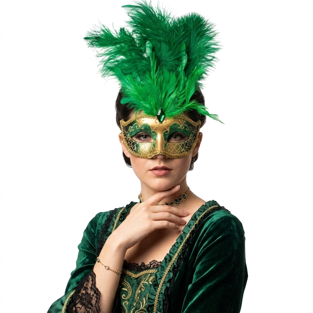green women costume masks