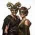 Woodland Devil Demon Goat Horn Masquerade Party Masks For Couples