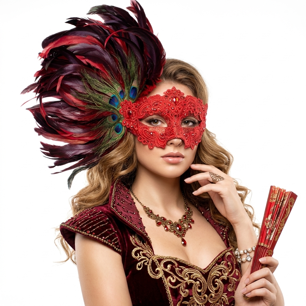 red women party face masks