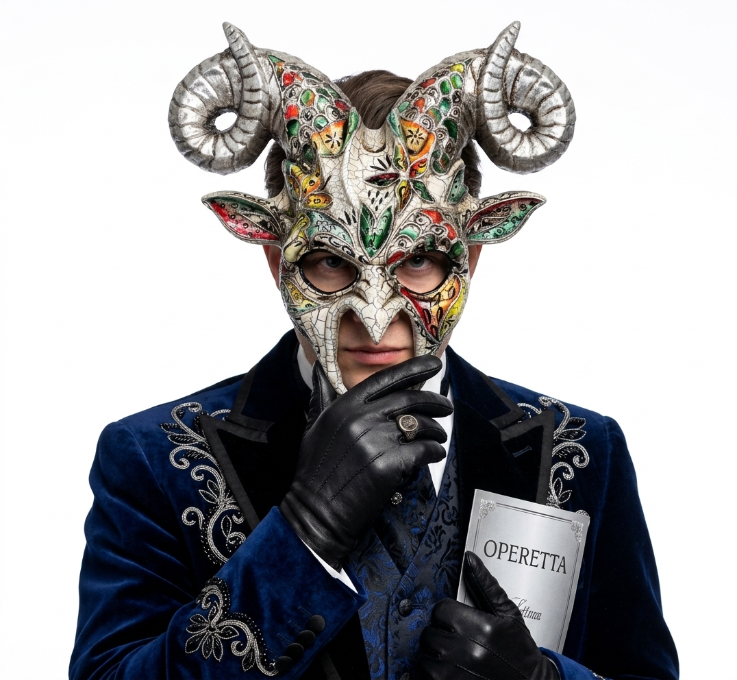 Silver Halloween goat horn masks