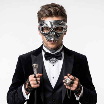 silver halloween skull masks
