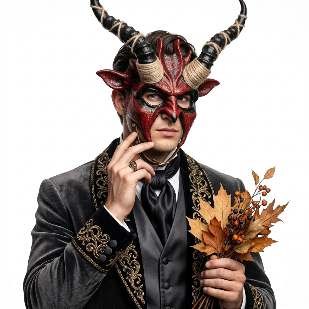 red goat horn masks