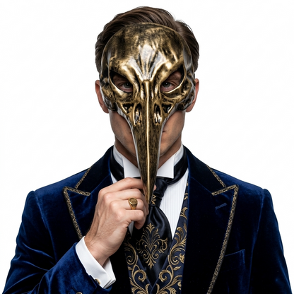 Gold Plague Doctor Bird Mask