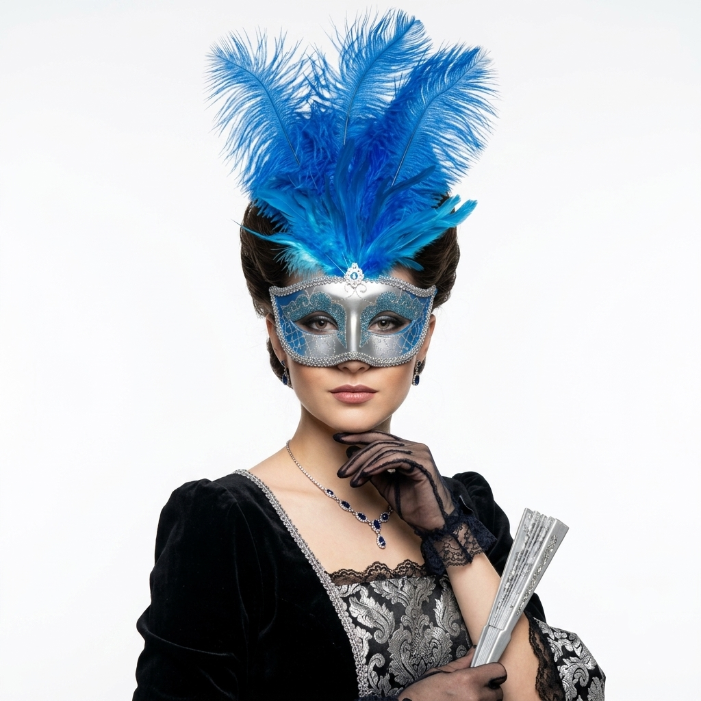 blue women costume masks