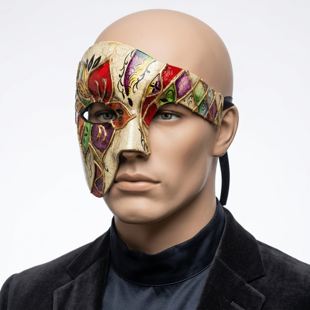 Men Costume Phantom of The Opera Half Face Masquerade Party Masks - Red