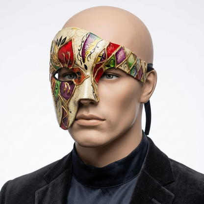 Men Costume Phantom of The Opera Half Face Masquerade Party Masks - Red