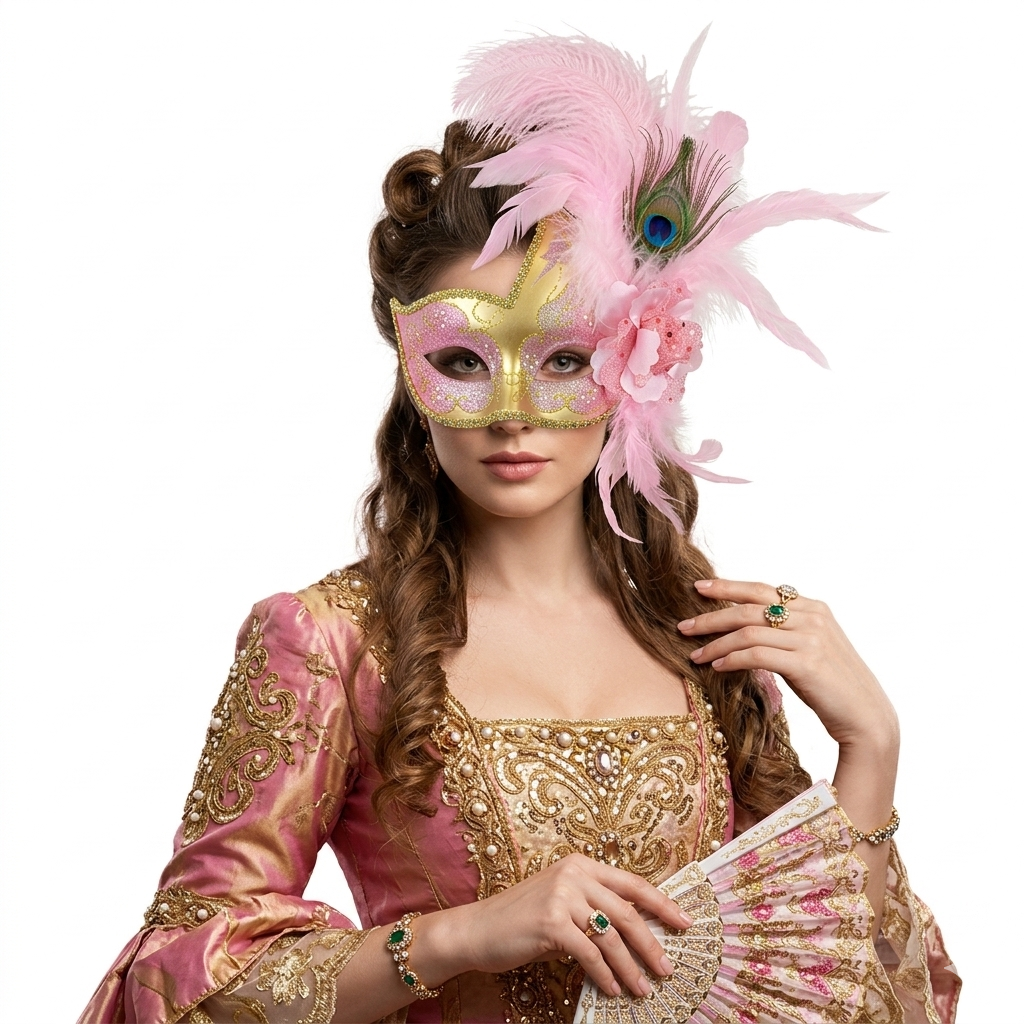 Pink women masquerade masks