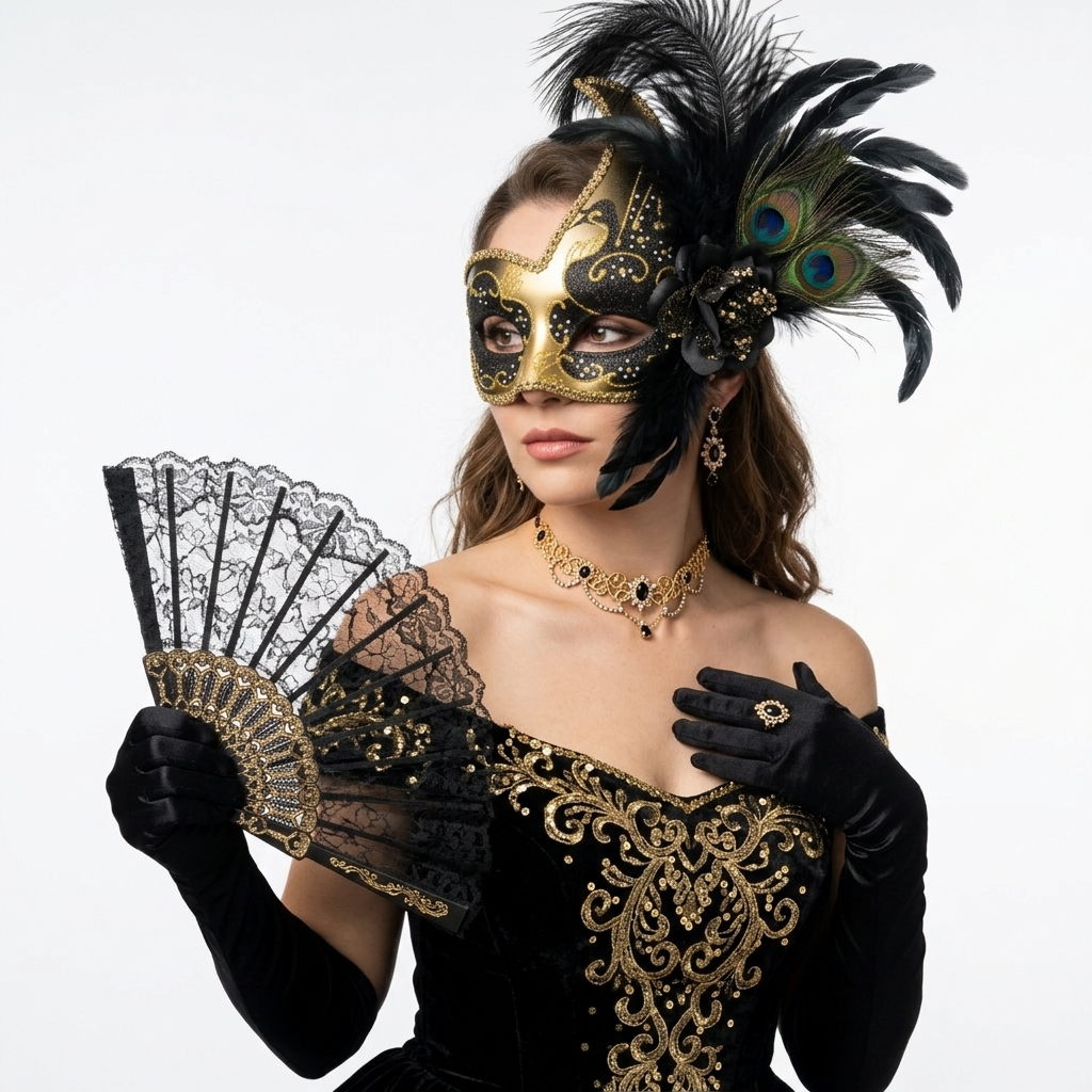 black &amp; Gold Women Masquerade masks
