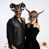 Bronze Goat Horn Masquerade Party Mask For Couples