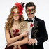 red couple masks