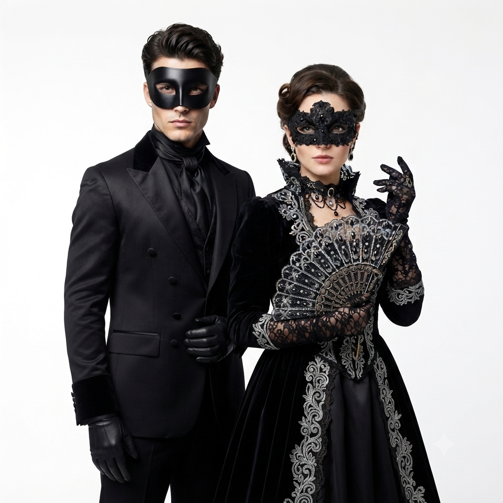 black couple masks