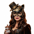 gold steampunk cat halloween mask 