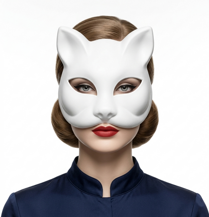 white Cat Women Masquerade mask