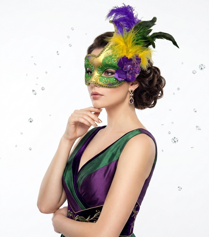 green women masquerade masks