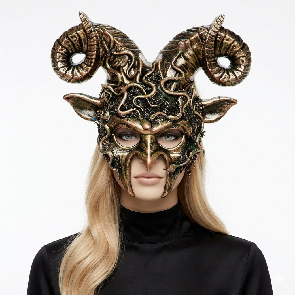 woodland halloween goat horn masks