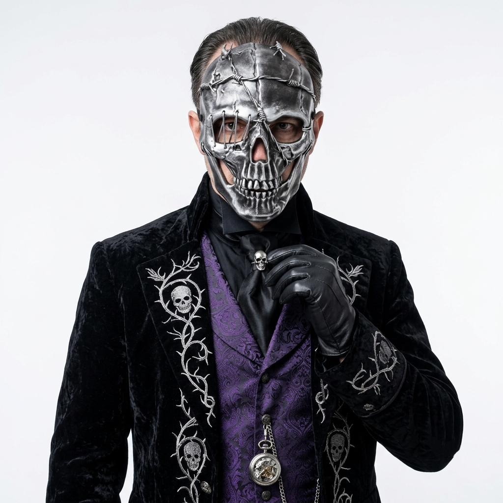 silver skull masks