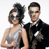 silver couple masks