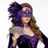 purple women feather mask