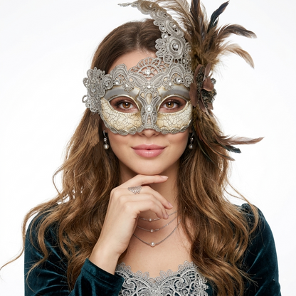 Silver women masquerade masks