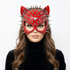 Cat Women Masquerade Party Ball Spike Face Masks -red