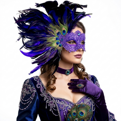 purple women party face masks