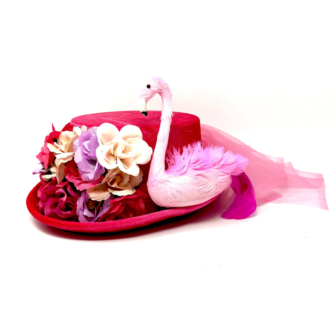 Pink Flamingo Steampunk Victorian Mad Hatter Scientist Time Traveler Top Hat For Halloween
