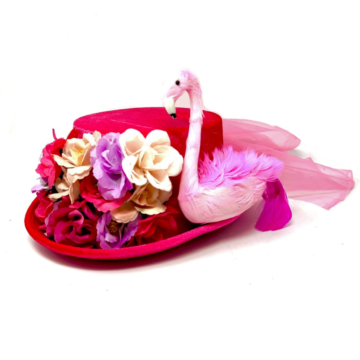 Pink Flamingo Steampunk Victorian Mad Hatter Scientist Time Traveler Top Hat For Halloween