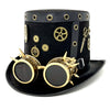 Steampunk Style Metallic Red Top Hat Scientist Time Traveler Halloween Costume Cosplay with Goggles