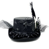Halloween Skull Spider Top Hat With Feather, Steampunk Mad Scientist Time Traveler Hat