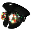 Steampunk Style LED Flash Light Top Hat, RAVE Captain Style Rhinestone Hat For Halloween Christmas Costume Cosplay with Goggles
