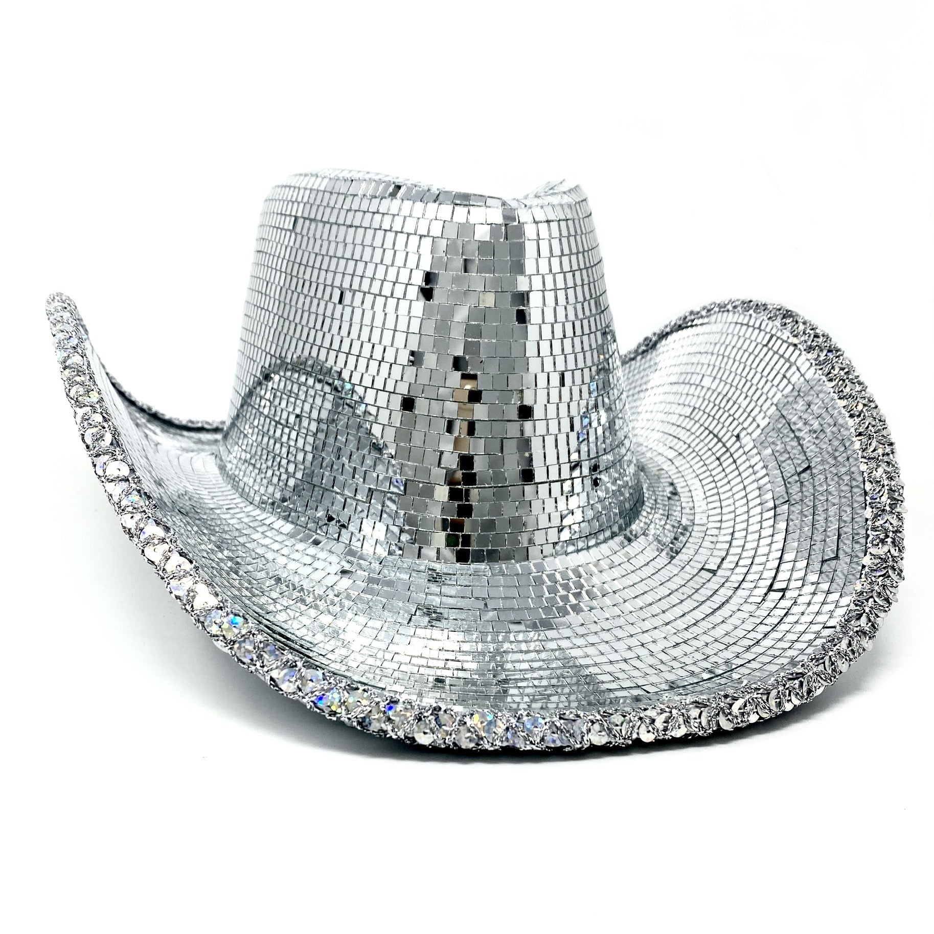 Disco Ball Cowboy Hat Mirror Embellished Sparkly Cowgirl Hat – Masque Party
