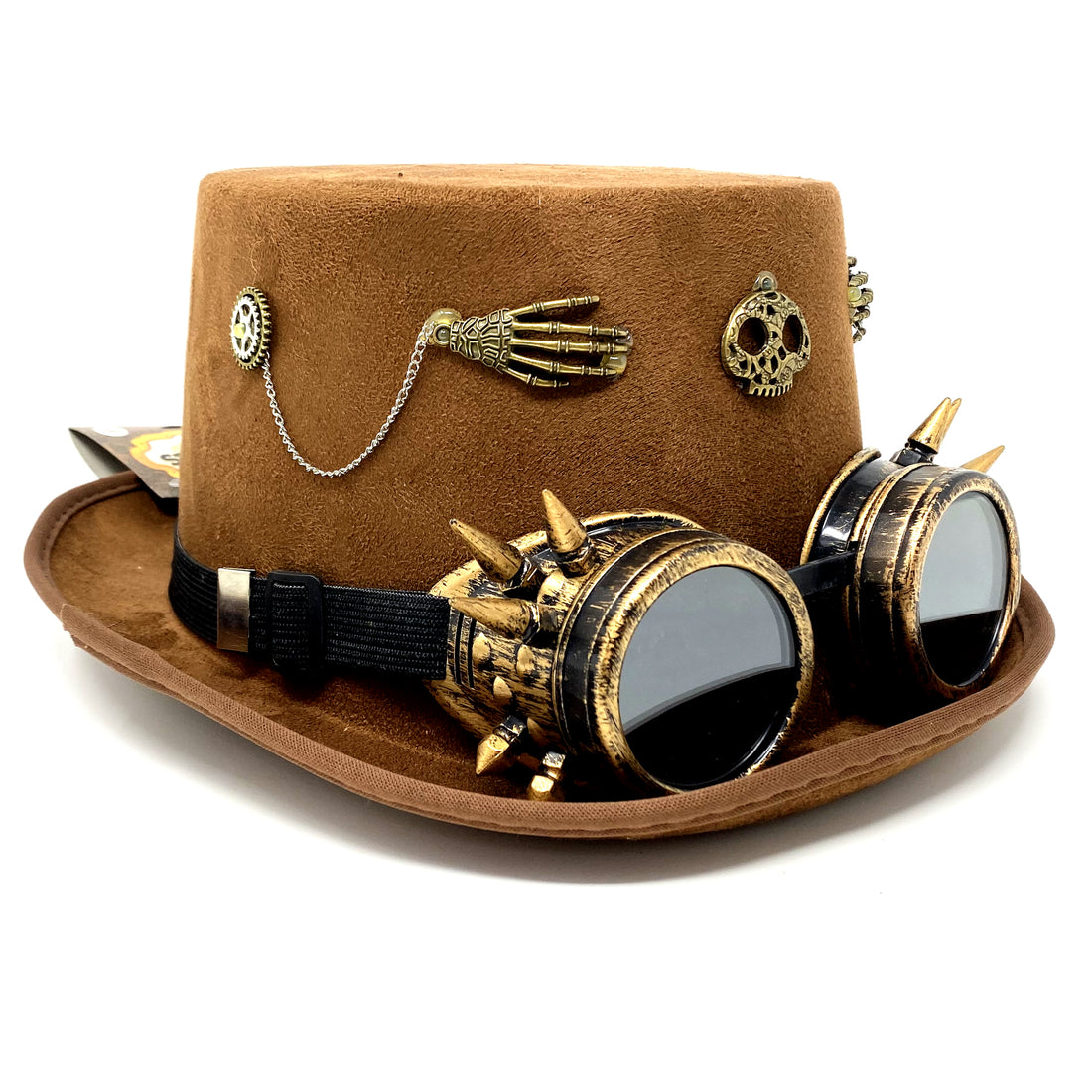 Steampunk Top Hat Metallic Mad Hatter Scientist Time Traveler Halloween Costume Cosplay