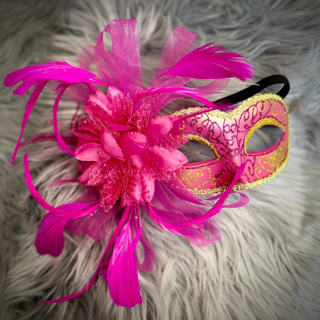 Women Costume Venetian Feather Masquerade Mask For Mardi Gras Party, Halloween, Christmas