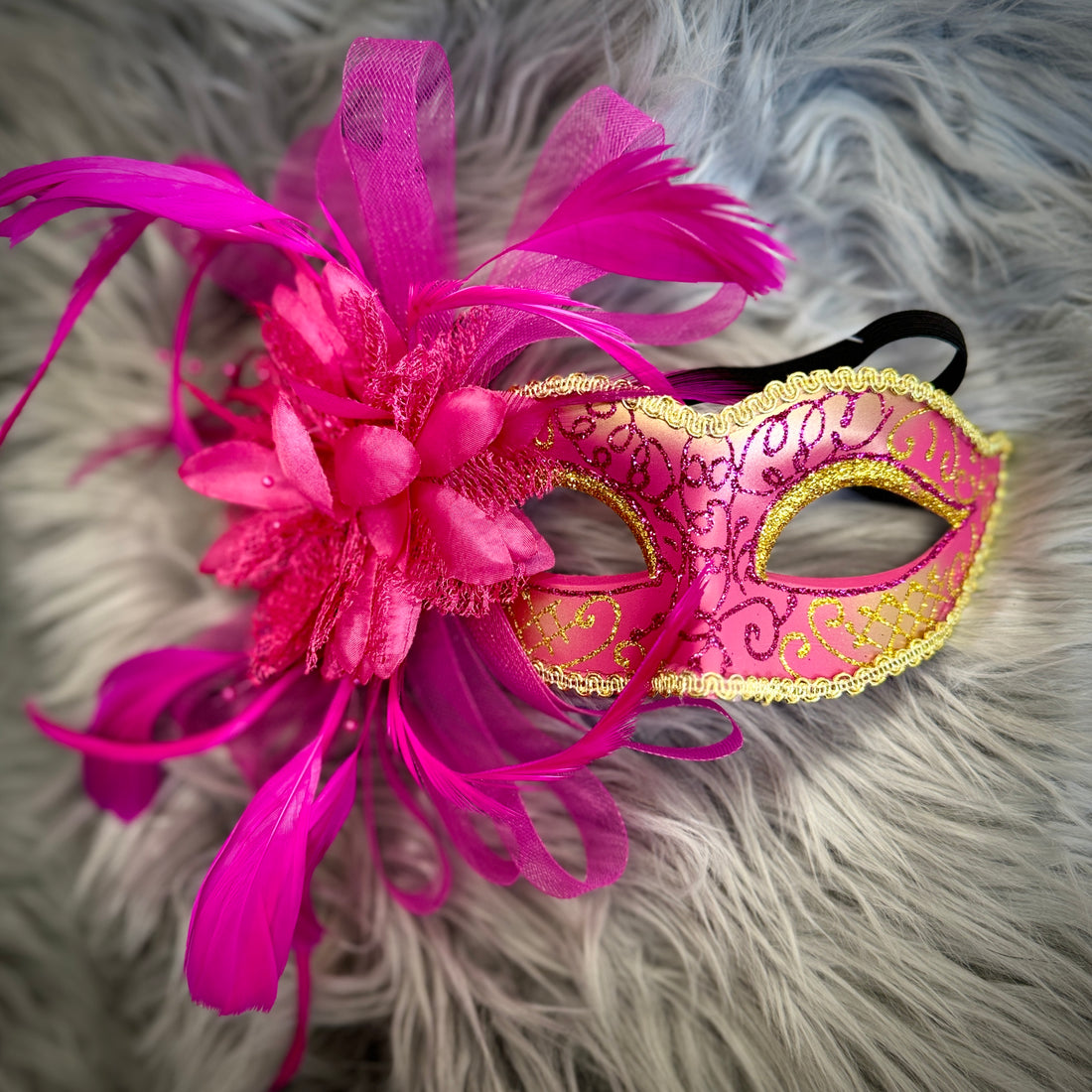 Women Costume Venetian Feather Masquerade Mask For Mardi Gras Party, Halloween, Christmas