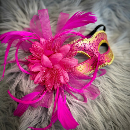 Women Costume Venetian Feather Masquerade Mask For Mardi Gras Party, Halloween, Christmas