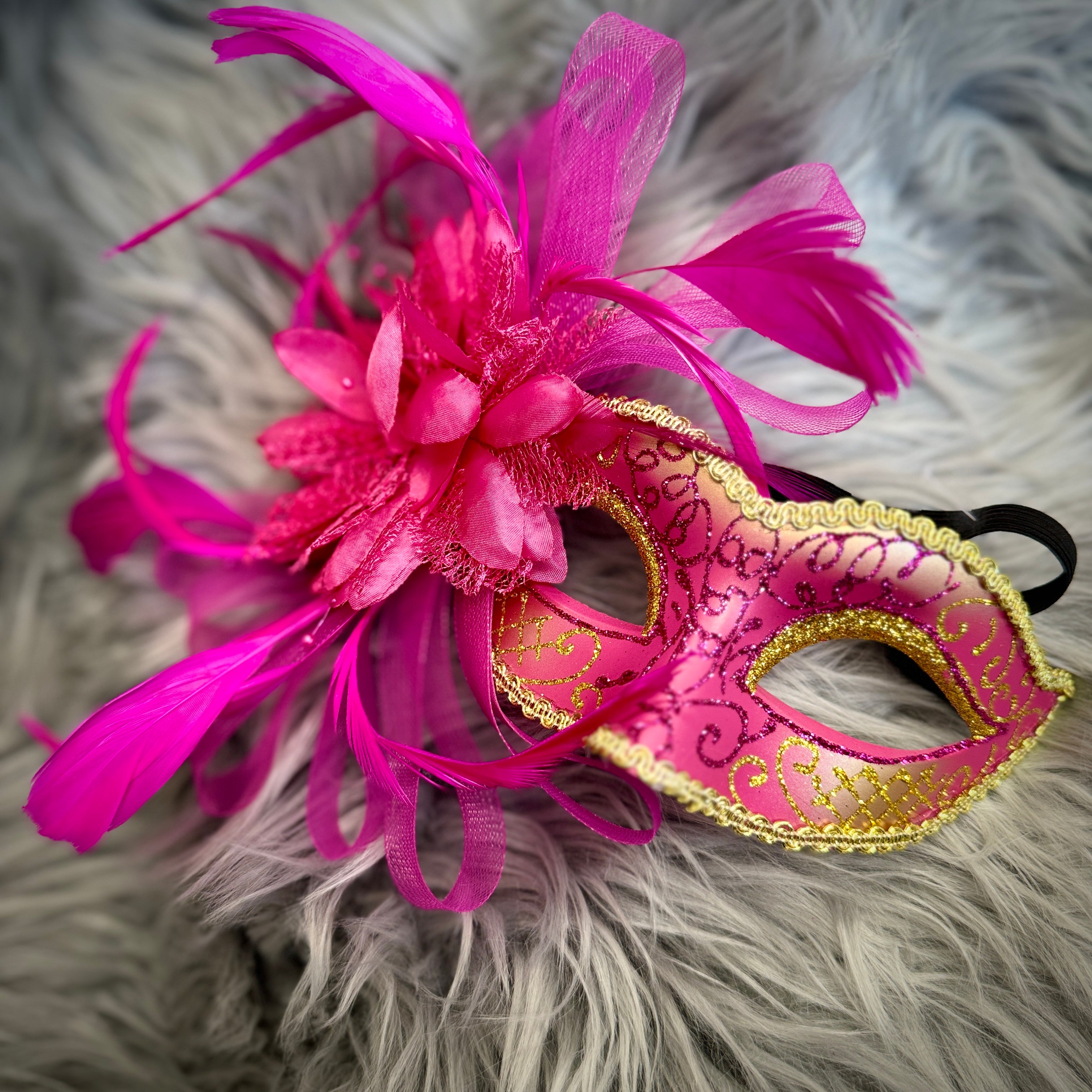 Women Costume Venetian Feather Masquerade Mask For Mardi Gras Party, Halloween, Christmas